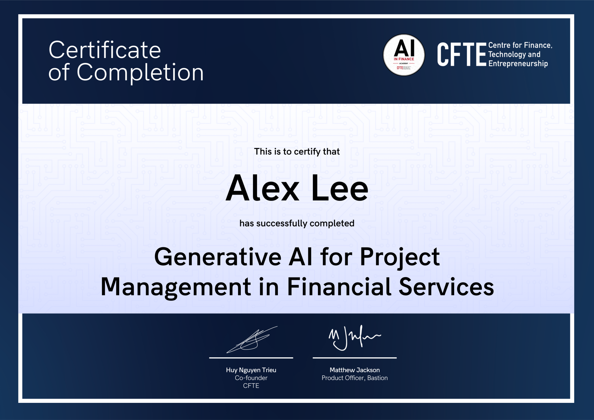 CFTE Launches the Generative AI for Project Management in Financial ...
